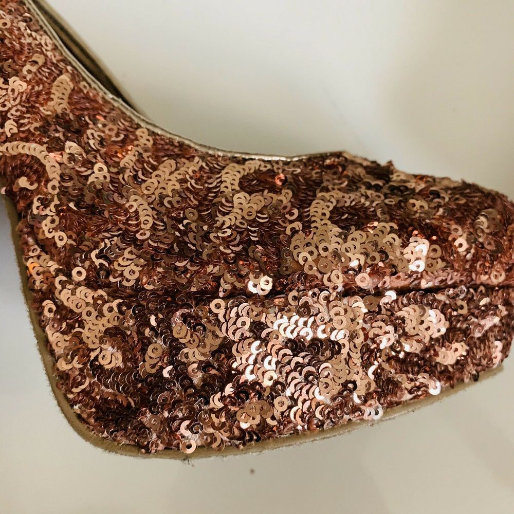 Steve Madden P-Rebaa Rose Gold Sequin Heels - Picture 4 of 5
